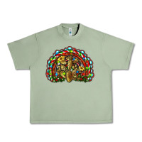 Oil Green christmas rainbow with leopard cactus Urban Heavy Tee - RanaPortraitStore