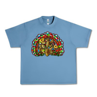Pebble Blue christmas rainbow with leopard cactus Urban Heavy Tee - RanaPortraitStore