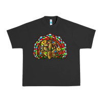 Pigment Black christmas rainbow with leopard cactus Urban Heavy Tee - RanaPortraitStore