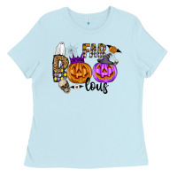 Baby Blue Fab Boo Lous Ladies Tee - CowhideDigitalArt