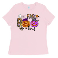 Bubblegum Pink Fab Boo Lous Ladies Tee - CowhideDigitalArt