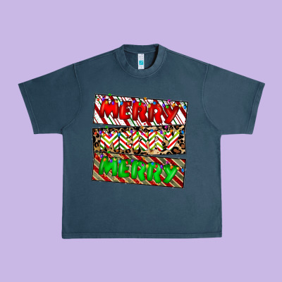 Merry Merry Merry Urban Heavy Tee Designed By Cowhidedigitalart