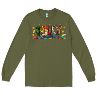 Army Green Christmas Jolly Teacher Long Sleeve Tee - Artiststas