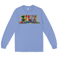 Colony Blue Christmas Jolly Teacher Long Sleeve Tee - Artiststas
