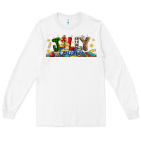 White Christmas Jolly Teacher Long Sleeve Tee - Artiststas