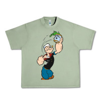 Oil Green Popeye Spinach Retro Mens Funny Urban Heavy Tee - artisFamous