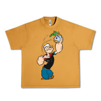 Peanut Butter Popeye Spinach Retro Mens Funny Urban Heavy Tee - artisFamous