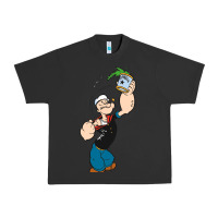 Pigment Black Popeye Spinach Retro Mens Funny Urban Heavy Tee - artisFamous