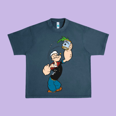 Popeye Spinach Retro Mens Funny Urban Heavy Tee Designed By Artisfamous