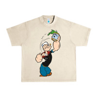 Sandshell Popeye Spinach Retro Mens Funny Urban Heavy Tee - artisFamous