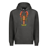 Charcoal Heather lobster Premium Hoodie - BarkalooDesign