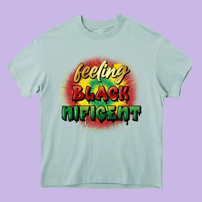 Feeling Blacknificent Heavy Core Tee Designed By Fadigitalartstudio