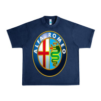 Navy alfa racing big merch Urban Heavy Tee - artisFamous