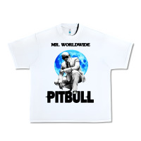 White merch mr worldwide pit bull Urban Heavy Tee - artisFamous