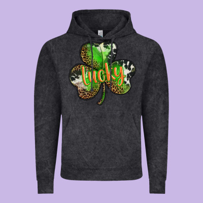 St. Patricks Day Lucky Shamrock Vintage Hoodie Designed By Barkaloodesign