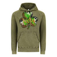 Vintage Olive st. patricks day lucky shamrock Vintage Hoodie - BarkalooDesign