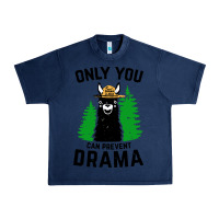 Navy only you can prevent drama llama Urban Heavy Tee - artisFamous