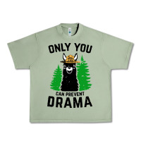 Oil Green only you can prevent drama llama Urban Heavy Tee - artisFamous