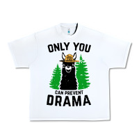 White only you can prevent drama llama Urban Heavy Tee - artisFamous