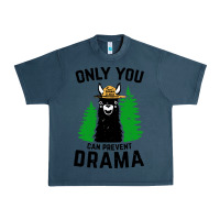 Midnight Navy only you can prevent drama llama Urban Heavy Tee - artisFamous