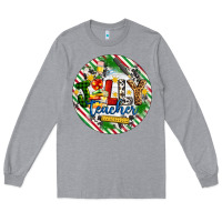 Heather Grey Christmas Jolly Teacher Long Sleeve Tee - Artiststas