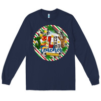 Navy Christmas Jolly Teacher Long Sleeve Tee - Artiststas