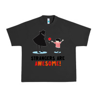 Pigment Black strangers are awesome Urban Heavy Tee - artisFamous