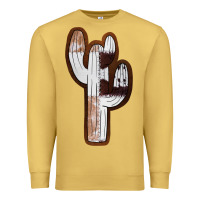 Antique Gold Leather Cowhide Cactus Premium Sweatshirt - RanaPortraitStore