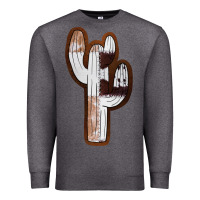 Charcoal Heather Leather Cowhide Cactus Premium Sweatshirt - RanaPortraitStore