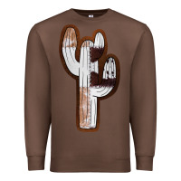 Chestnut Leather Cowhide Cactus Premium Sweatshirt - RanaPortraitStore