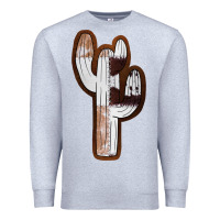 Heather Grey Leather Cowhide Cactus Premium Sweatshirt - RanaPortraitStore