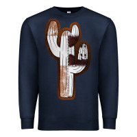 Navy Leather Cowhide Cactus Premium Sweatshirt - RanaPortraitStore