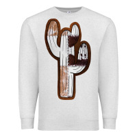 Oatmeal Heather Leather Cowhide Cactus Premium Sweatshirt - RanaPortraitStore