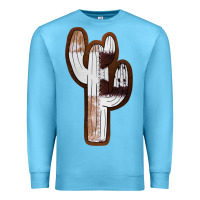 Ocean Blue Leather Cowhide Cactus Premium Sweatshirt - RanaPortraitStore