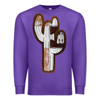 Purple Leather Cowhide Cactus Premium Sweatshirt - RanaPortraitStore