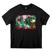 Black merry christmas santa polar express Heavy Core Tee - FaDigitalArtStudio