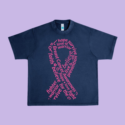Pink Ribbon Urban Heavy Tee Designed By Artisfamous