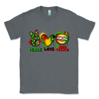 Charcoal Heather Peace love Juneteenth Classic Tee - FaDigitalArtStudio