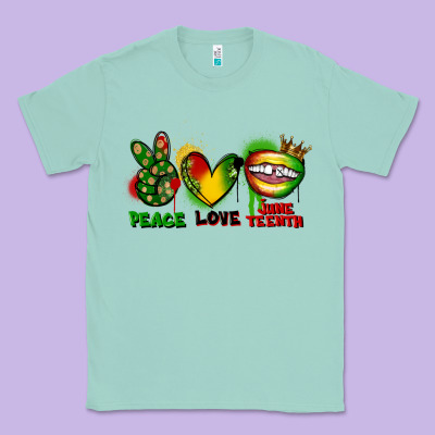Peace Love Juneteenth Classic Tee Designed By Fadigitalartstudio