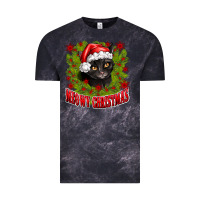 Cloud Black meowy christmas Vintage Tee - CowhideDigitalArt