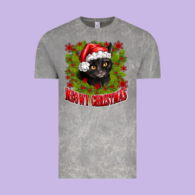 Meowy Christmas Vintage Tee Designed By Cowhidedigitalart