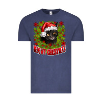 Vintage Denim meowy christmas Vintage Tee - CowhideDigitalArt