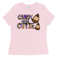 Bubblegum Pink Candy Corn Cutie Ladies Tee - CowhideDigitalArt