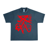 Midnight Navy lucifer calligraphy 2 Urban Heavy Tee - artisFamous