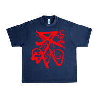 Navy lucifer calligraphy 2 Urban Heavy Tee - artisFamous