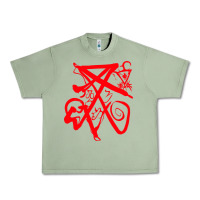 Oil Green lucifer calligraphy 2 Urban Heavy Tee - artisFamous