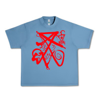 Pebble Blue lucifer calligraphy 2 Urban Heavy Tee - artisFamous