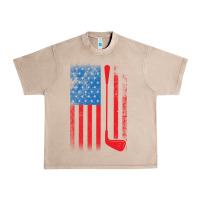 French Oak Golf with USA Flag Urban Heavy Tee - artisFamous