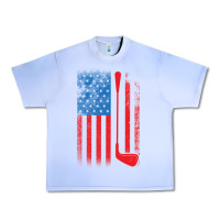 Grape Ice Golf with USA Flag Urban Heavy Tee - artisFamous