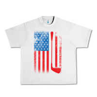 Lunar Rock Golf with USA Flag Urban Heavy Tee - artisFamous